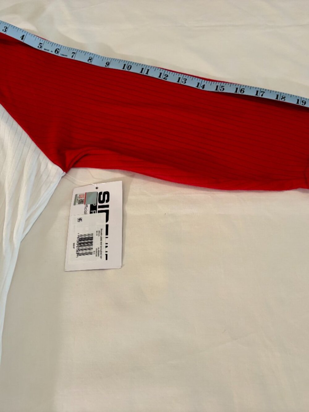 Alabama Crimson Tide Ribbed Knit 3/4 Sleeve Top XL Red White Hi-Low Hem Sideline - Picture 14 of 16